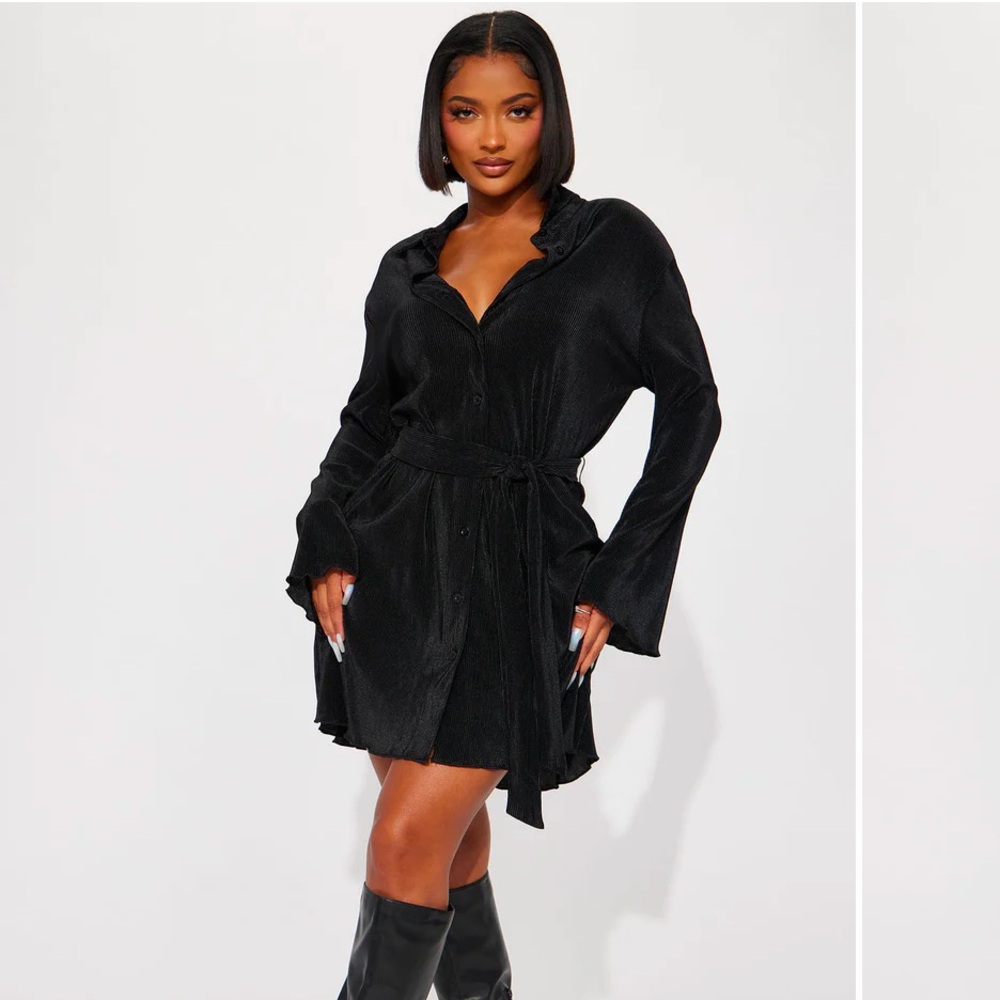 NWT Black long sleeve mini dress ✨